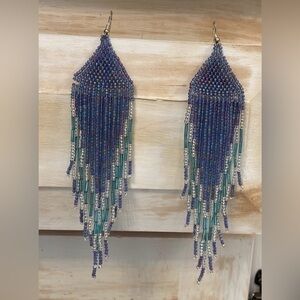 Elegant Beaded Fringe Earrings